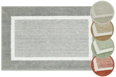 Produktbild von Omgoods – Rutschfeste, flauschige Badteppich-Set für das Badezimmer, 40 x 60 cm + 60 x 100 cm, Grau