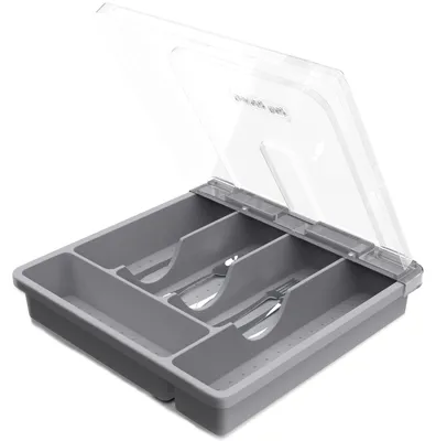 Produktbild von Solidchoice – Besteckbehälter aus Kunststoff mit Deckel und 5 Fächern