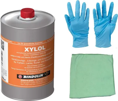 Produktbild von Xylol Reinigungs-, Verdünnungs- & Lösungsmittel entfernt Fette und Wachs (Parafin) zuverlässig und sehr schnell inkl. Microfasertuch von E-Com24 (1 Li