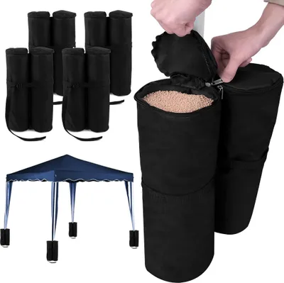 Image de Sacs de lestage pour tonnelle et pavillon 100% polyester 4 x 2 sacs à remplir 60 kg max Jardin Tente de réception