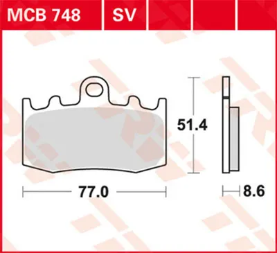 Obrázek produktu pro TRW Brzdová destička Trw Organ. Mcb 748