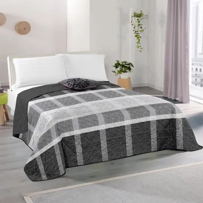 Immagine prodotto di Copriletto ( Cross Check ) 220x240 cm con strato intermedio imbottito, copriletto - coperta leggera, coperta estiva trapuntata - coperta trapuntata, coperta reversibile in vari motivi. Motivi