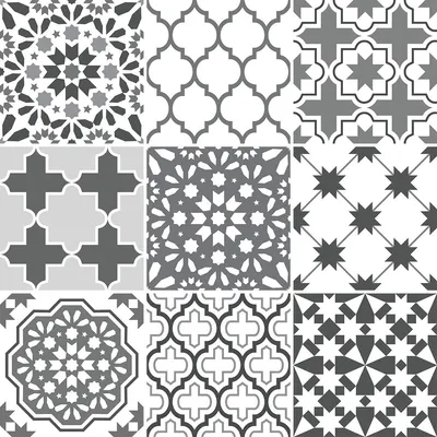 Obrázok produktu pre Samolepiace nálepky na obklady do kuchyne a kúpeľne – 9 nálepiek v štýle cementových obkladov „Azulejos Loreana“ – 9 nálepiek s rozmermi 20 x 20 cm