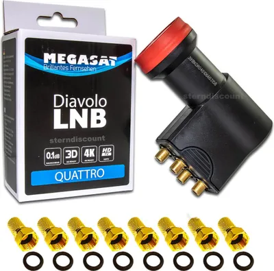 Produktbild von Megasat Quattro LNB Diavolo, Quattro LNB, 10,7 - 12,75 GHz, 9,75 - 10,6, 0,1 dB, Schwarz, Rot, 60 dB
