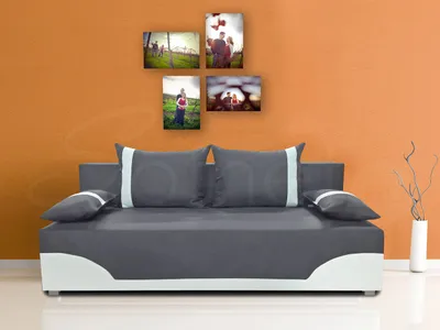 Produktbild von Bettsofa Dario - Klappsofa mit Schlaffunktion und Bettkasten, Schlafsofa, Sofa, Schlafcouch (Grau + Weiß (Neo 31 + Dolaro 511))