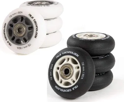 Produktbild von Radset mit Kugellagern, 4er-Set, PolyurethanRäder, ABEC-9-Lager, 64-80 mm