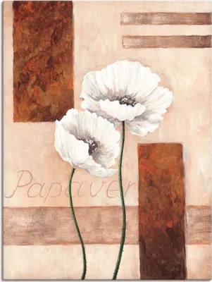 Produktbild von A. S.: Papaver - Mohnblumen, Produkt:Leinwand, Größe (HxB):60x45 cm / Leinwand