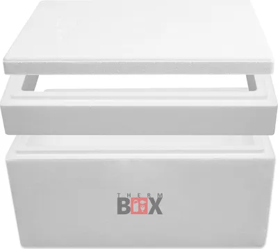 Produktbild von THERM-BOX Modularbox 43M Innen: 49x30x28cm Wand 4cm Volumen 43L Styroporbox mit Zusatzring Isolierbox Kühlbox Wiederverwendbar