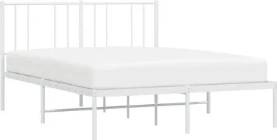 Produktbild von vidaXL Bettgestell mit Kopfteil Metall Weiß 140x200 cm