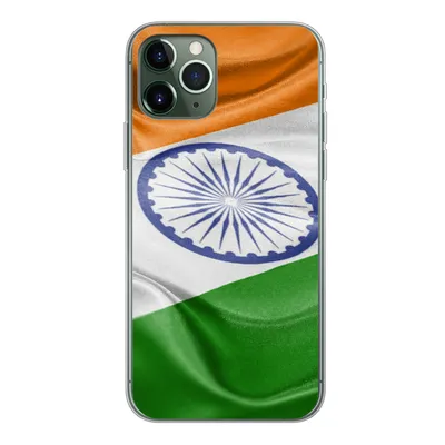 Produktbild von MuchoWow® Handyhülle Schutzhülle Hülle für iPhone 11 Pro Nahaufnahme der Flagge von Indien Silikon Softcase Handy Hülle - Handy