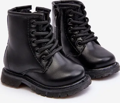 Produktbild von Kinder Lederstiefel mit Reißverschluss Schwarze Omua 19