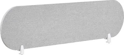 Produktbild von BELIANI Schreibtisch Trennwand Hellgrau Stoff PET Kunststoff 160 x 40 cm zum Klemmen Befestigungsklammern Schallschutz Sichtschutz Büro Home Office