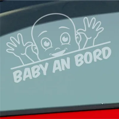 Produktbild von Auto Aufkleber Baby an Bord on Tour Lustig 22x12 cm Milchglas Sticker Heckscheibenaufkleber