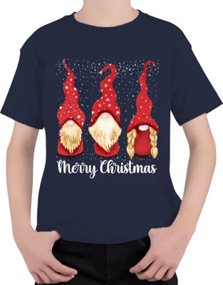 Produktbild von Merry Christmas schwedische Weihnachten - Gnome Weihnachtsgeschenk Christmas Uni Kinder T-Shirt, Navy, 140