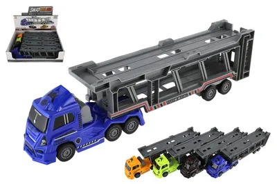 Produktbild von LKW-Spielzeug aus Kunststoff, 45 cm, mit Schwungrad, 4 Farben, 4 Stück im Karton