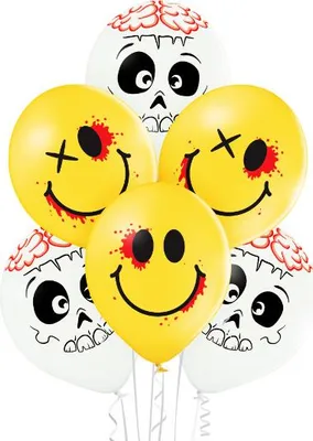 Productafbeelding van Ballonnen, diameter 30 cm, "Schattig en griezelig" | 6 stuks - Mix