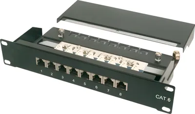 Obrázok produktu pre Digitus DN-91608S, RJ-45, Montáž do racku, 1U, Čierna, UL, 180 mm