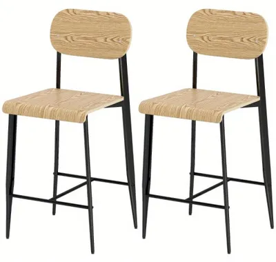 Imagen del producto de Kruk - Taburete - Silla de cocina - Taburete de bar - Silla - Diseño industrial - Estructura de metal - Altura del asiento: 66 cm