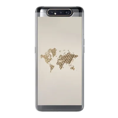 Produktbild von MuchoWow® Handyhülle Schutzhülle Hülle für Samsung Galaxy A80 Weltkarte - Seil - Braun Silikon Softcase Handy Hülle - Schutzdeckel