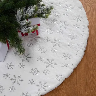Immagine prodotto di Solidchoice - Albero di Natale da posizionare sotto l'albero, decorato con fiocchi di neve argentati