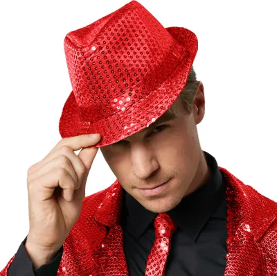 Produktbild von Partyhut mit Pailletten - rot