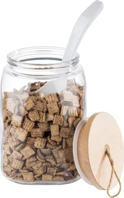 Produktbild von Luftdichter Vorratsbehälter - 2,5 Liter - Glasbehälter mit Holzdeckel - vielseitig