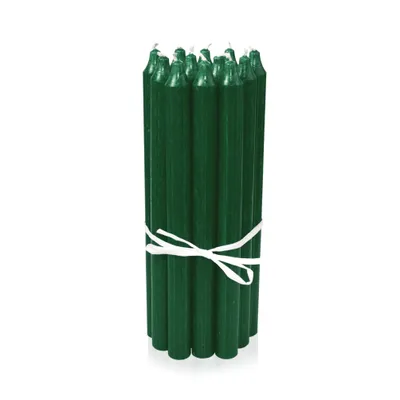 Produktbild von Dänische Premium Stabkerzen 12er Set, Leuchterkerzen, Tischkerzen, Tafelkerzen Farbe: Grün, Höhe: 29 cm