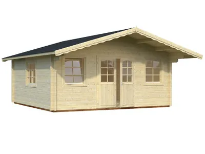 Produktbild von Palmako Gartenhaus Helena 24,6 m² aus Holz Gartenhaus mit 70 mm Wandstärke Gartenhütte Fußboden inklusive Geräteschuppen 26.01 m² Satteldach