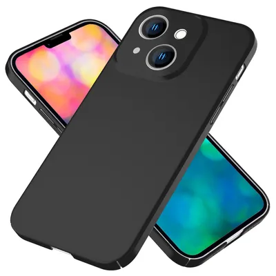 Immagine prodotto di Custodia rigida sottile per iPhone 14 Plus, custodia protettiva 0,5 mm sottile copertura del telefono cellulare nero opaco