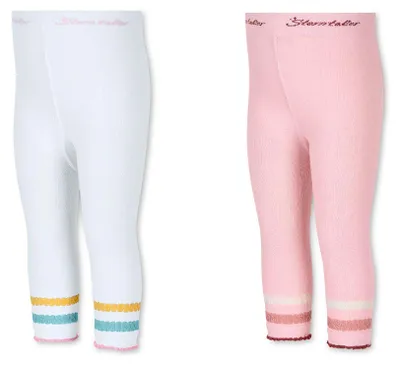 Productafbeelding van Sterntaler Capri leggings, 2-pack, roze/wit, maat 74