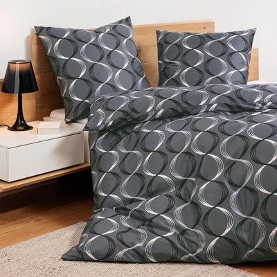 Produktbild von Janine Mako-Satin Bettwäsche J.D. 87112 anthrazit 155x220 cm + 80x80 cm