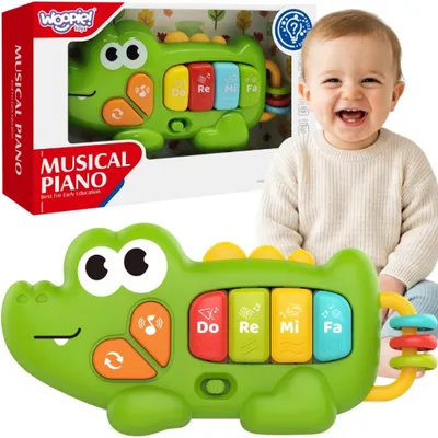 Produktbild von WOOPIE BABY Interaktives Klavier-Krokodil, Musikinstrument mit Tönen und Lichtern, ab 18 Monaten