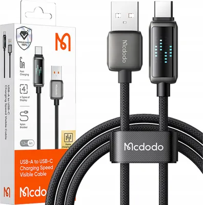 Obrázek produktu pro Mcdodo CA-2350 USB-A to USB-C cable, 6A, LED display, 1.2m