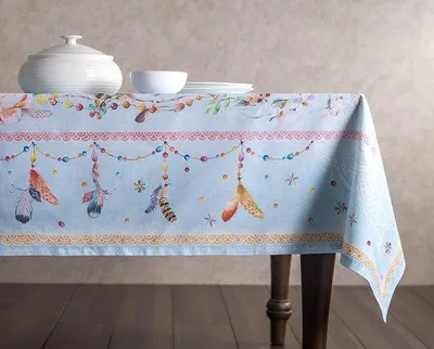 Zdjęcie produktu dla Niebieski kwadratowy obrus 160 x 220 cm, bawełna