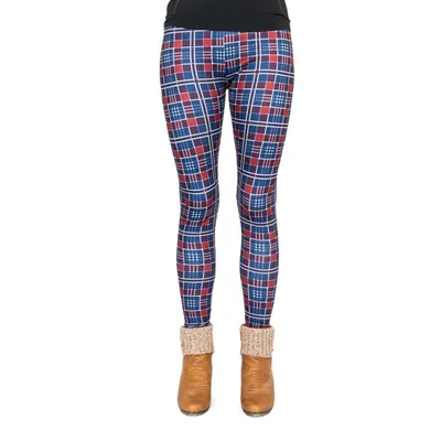 Produktbild von cosey - Business Line Leggings (Einheitsgröße) - Design Blau-Rot Kariert