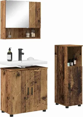 Immagine prodotto di vidaXL Set di mobili da bagno, 3 pezzi, legno di recupero, 61 x 35 x 64 cm