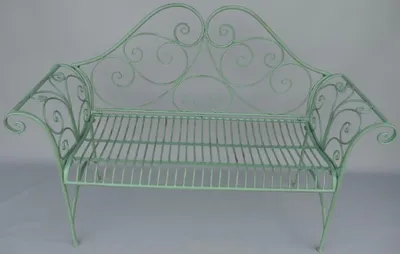 Immagine prodotto di Casa Padrino Panca da giardino in stile liberty verde rustico 137 x 49 x h. 96 cm - Panca nostalgica - Arredo Giardino e Patio