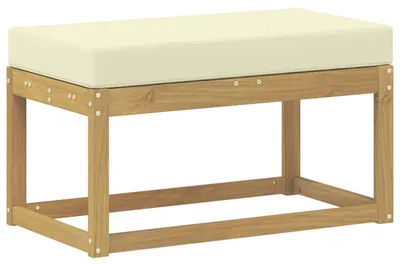 Obrázok produktu pre Záhradná stolička, lavička s vankúšom Biela 80 x 43 x 45 cm