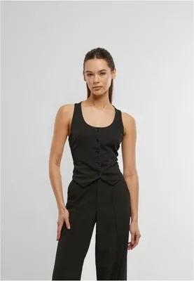 Immagine prodotto di Urban Classics Weste Damen Gilet da donna in jersey nero Basics 100% poliestere XS