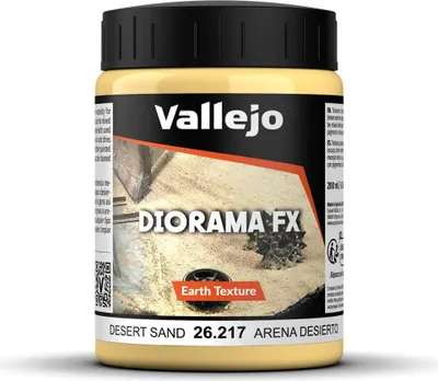 Image de Vallejo Diorama FX Sable du Désert 200 ml. Peinture Acrylique à Base d'Eau à Finition Réaliste. Pâte Haute Densité Marron Clair pour Simuler Textures de Sable sur Dioramas et Maquettes