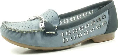 Produktbild von Rieker 40077-12 Schuhe Damen Mokassin Halbschuhe Slipper , Größe:36 EU, Farbe:Blau