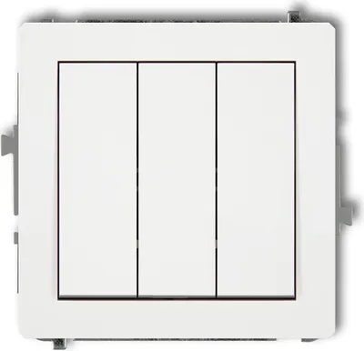 Obrázek produktu pro třínásobný sériový vypínač DWP-7 KARLIK ELEKTROTECHNIK | DECO SERIE | BÍLÁ | Zásuvkový vypínač Rámeček