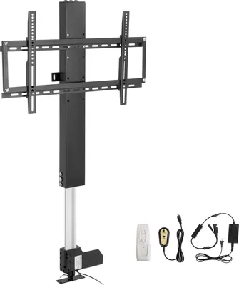 Produktbild von SucceBuy Motorisierter TV-Lift, 20 Zoll Hublänge, Motorisierte TV-Halterung für 28-32 Zoll Fernseher, Höhenverstellbar mit Fernbedienung, Tragkraft 132 lbs, Kabellose Fernbedienung, Schwarz