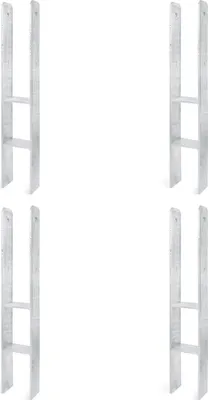 Zdjęcie produktu dla Alberts 4 x wsporniki słupków H, 116x800 mm, grubość materiału 8 mm, głębokość 60 mm, ocynkowane ogniowo