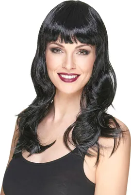 Immagine prodotto di Parrucca da donna lunga con frange nere - taglia unica