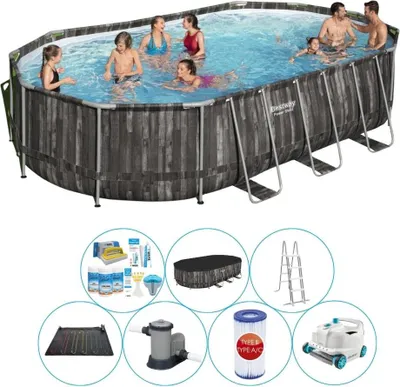 Zdjęcie produktu dla Basen Plus Akcesoria - Bestway Power Steel Oval 610x366x122 cm