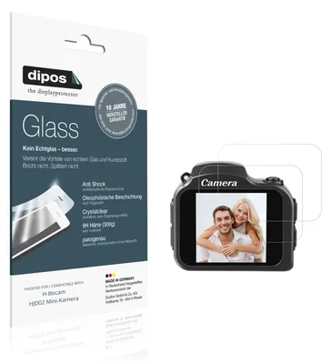 Produktbild von 2x Schutzfolie für H-Bocam HJD02 Mini-Kamera - Anti-Shock 9H Folie dipos Glass Kunststoffglas