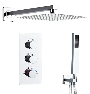 Inbouwdoucheset mit Thermostat, Chrom, 30 cm Regenbrause