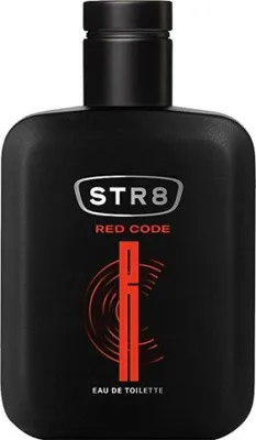 A black bottle of STR8 Red Code Eau De Toilette for men.