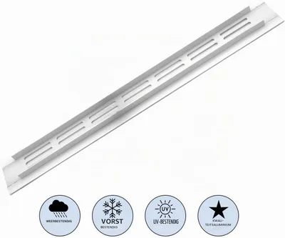 Produktbild von Ventilationsgitter Aluminium, weiß, 300 x 40 mm, quadratisch, für Innenräume